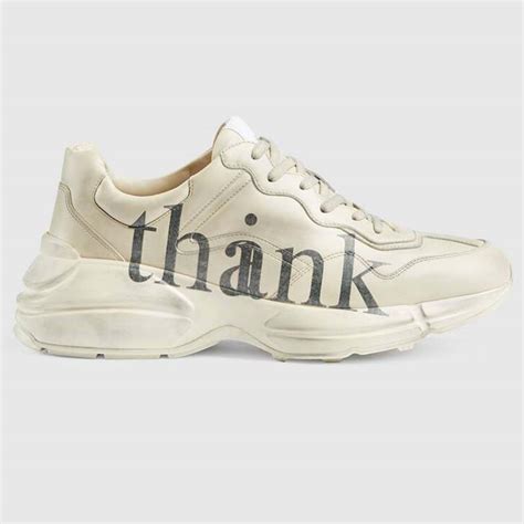 Men's 'think/thank' print Rhyton sneaker 